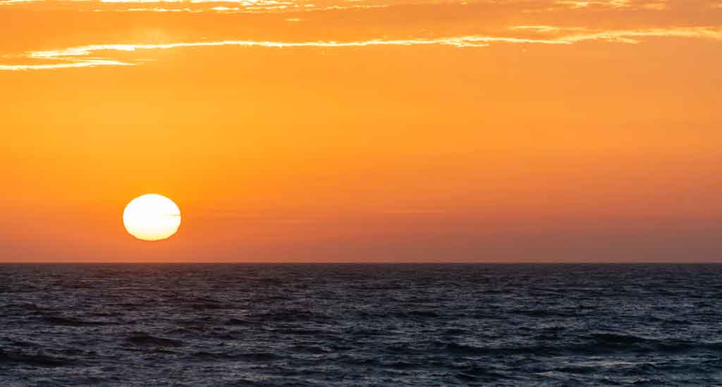 Genieten van de ondergaande zon