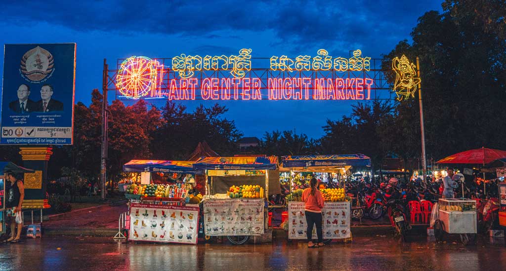De nachtmarkt in Siem Reap