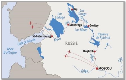 Vaarroute cruise Parels van Rusland